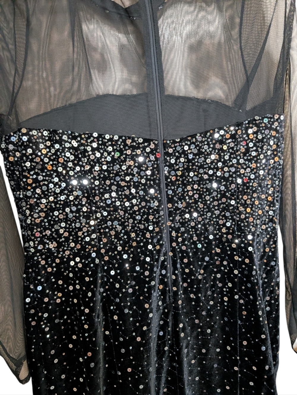 Eliza J Mixed Media Sequin Long Sleeve Cocktail Midi Dress...Size 14 - Picture 7 of 9